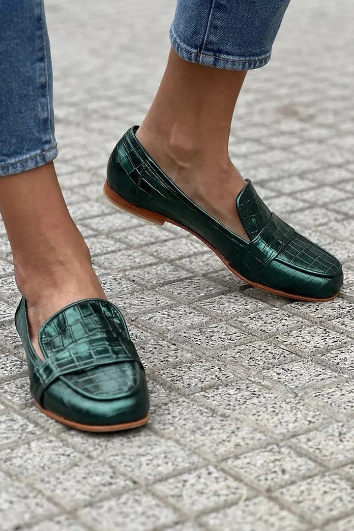 Clarisse | Teal Green Loafers