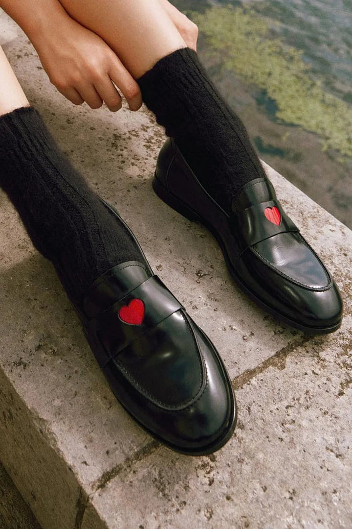 Elsie | Heart Detail Slip-On Loafers