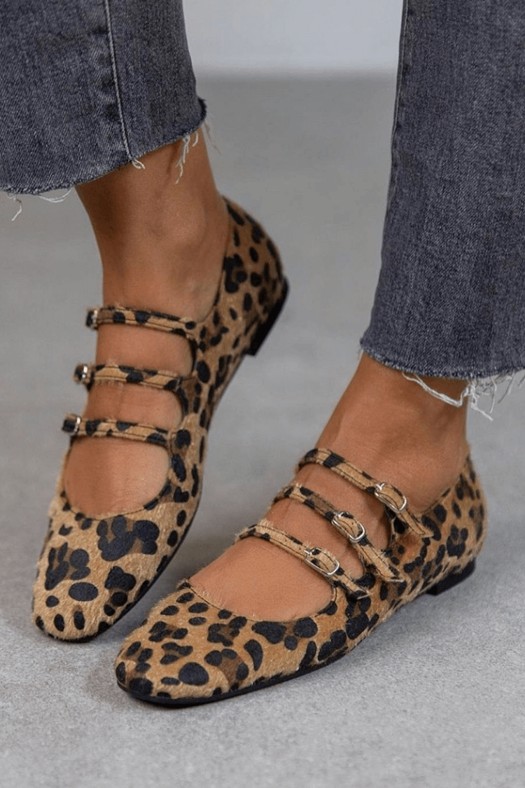 Angelie | Leopard Mary Jane Flats