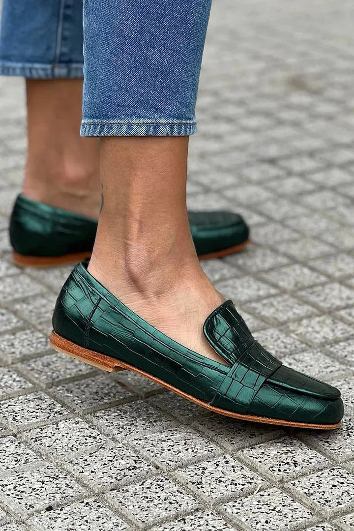 Clarisse | Teal Green Loafers