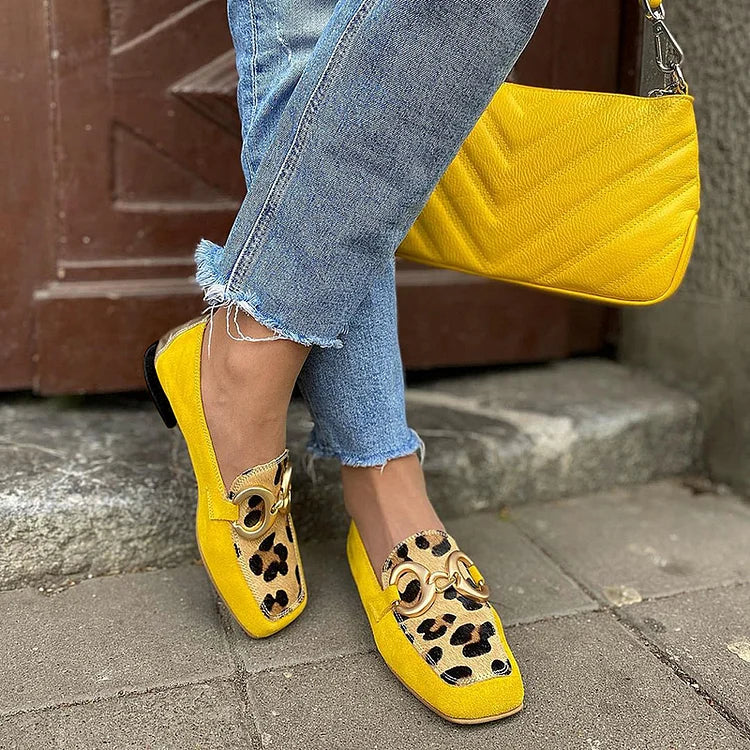 Bianca | Colour-Block Leopard Flats