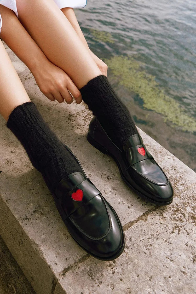 Elsie | Heart Detail Slip-On Loafers