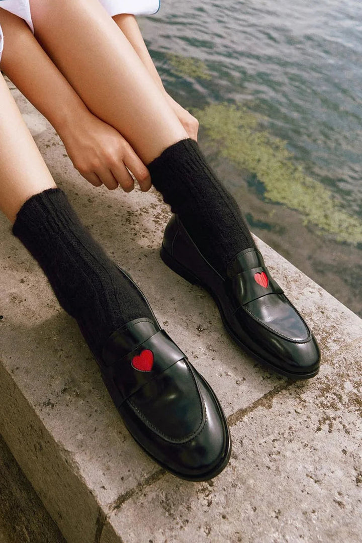 Elsie | Heart Detail Slip-On Loafers