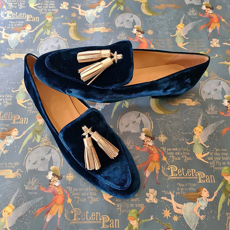 Celestia | Velvet Tassel Loafers