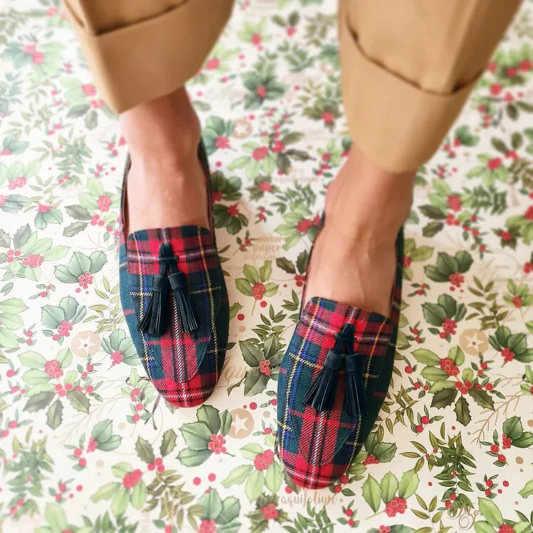 Carys | Tartan Trim Loafers