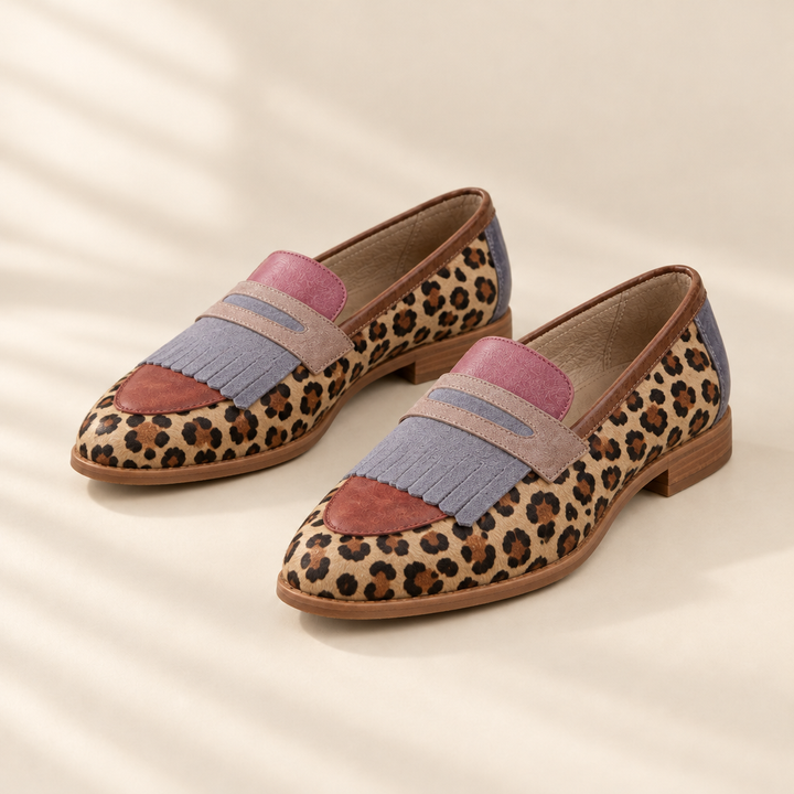 Zelda | Leopard Loafers with Lilac Trim