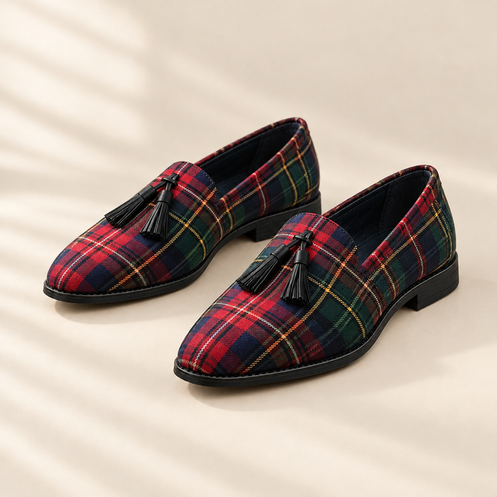 Carys | Tartan Trim Loafers