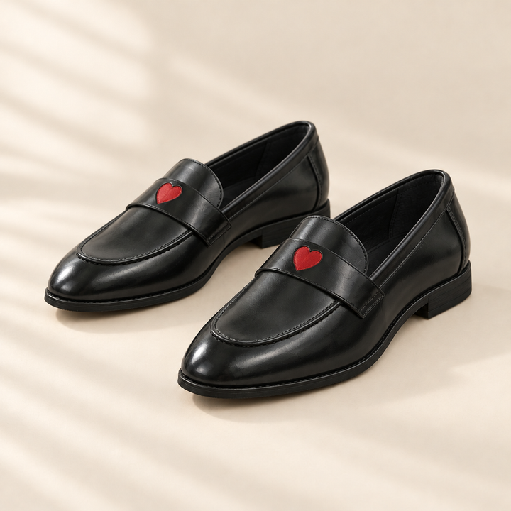 Elsie | Heart Detail Slip-On Loafers