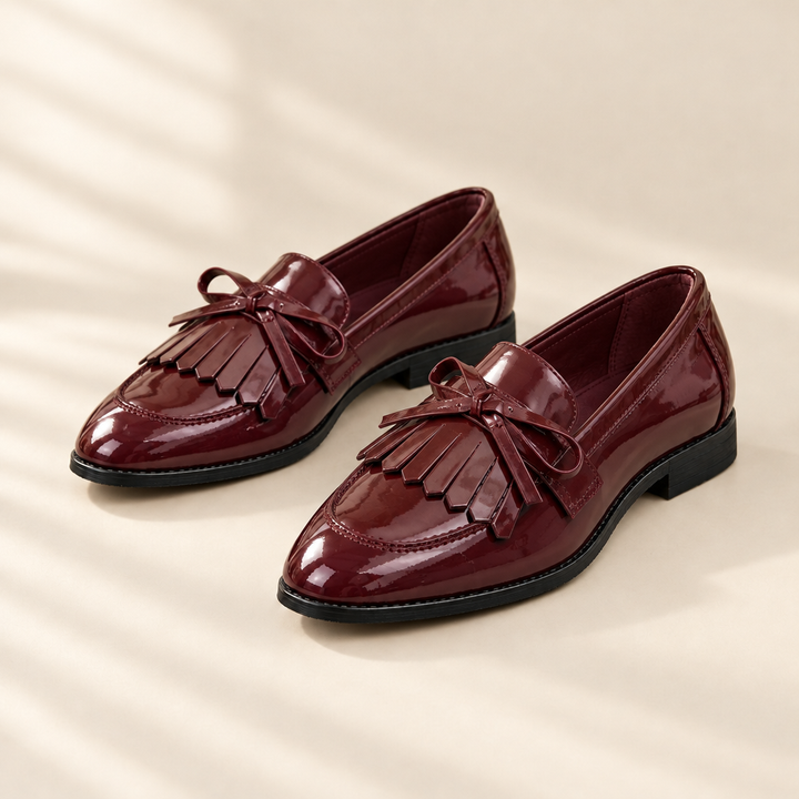 Cordelia | Patent Fringe Loafers