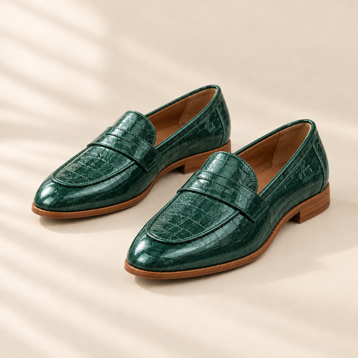 Clarisse | Teal Green Loafers