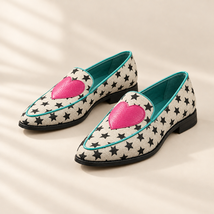 Marisol | Star & Heart Print Loafers