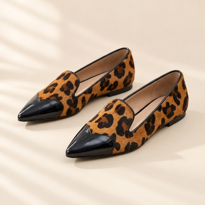 Avera | Contrast Toe Leopard Flats