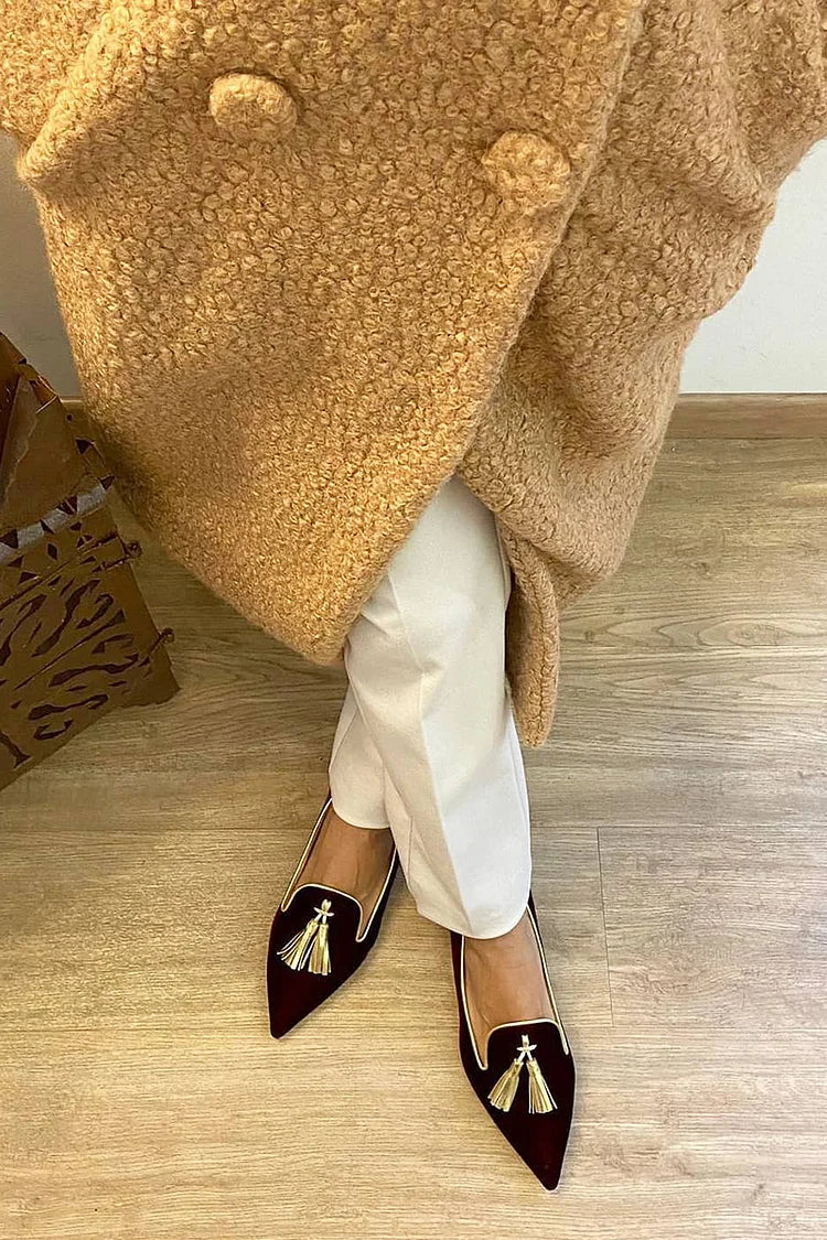 Portia | Plum Tassel Flats