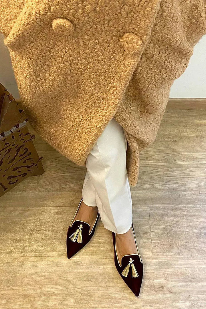 Portia | Plum Tassel Flats