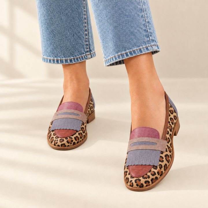 Zelda | Leopard Loafers with Lilac Trim