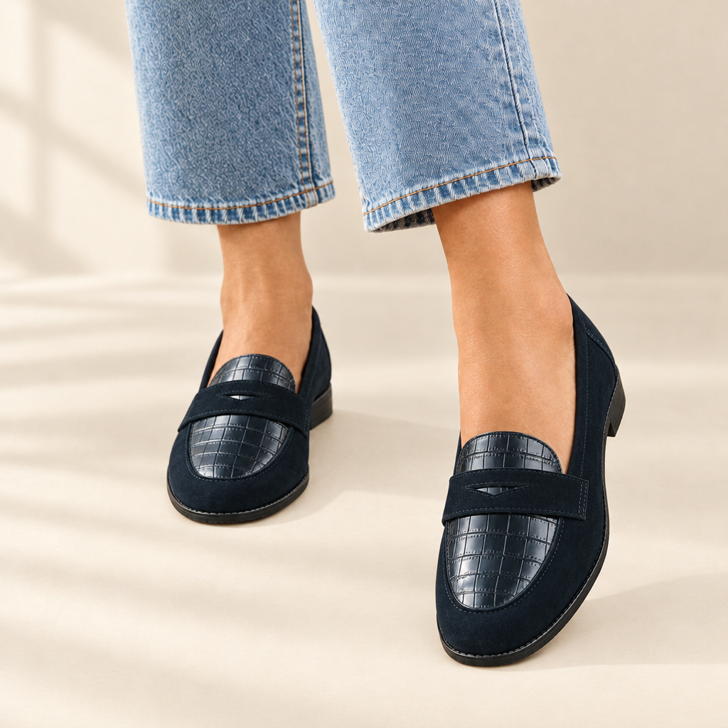 Jessie | Croc-Effect Loafers