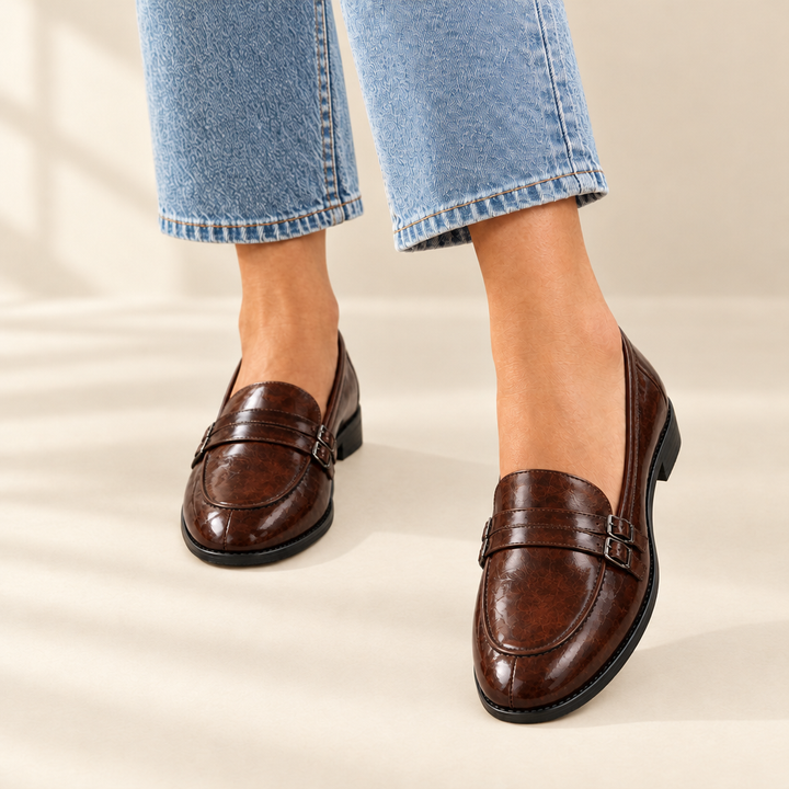 Maevie | Classic Brown Loafers