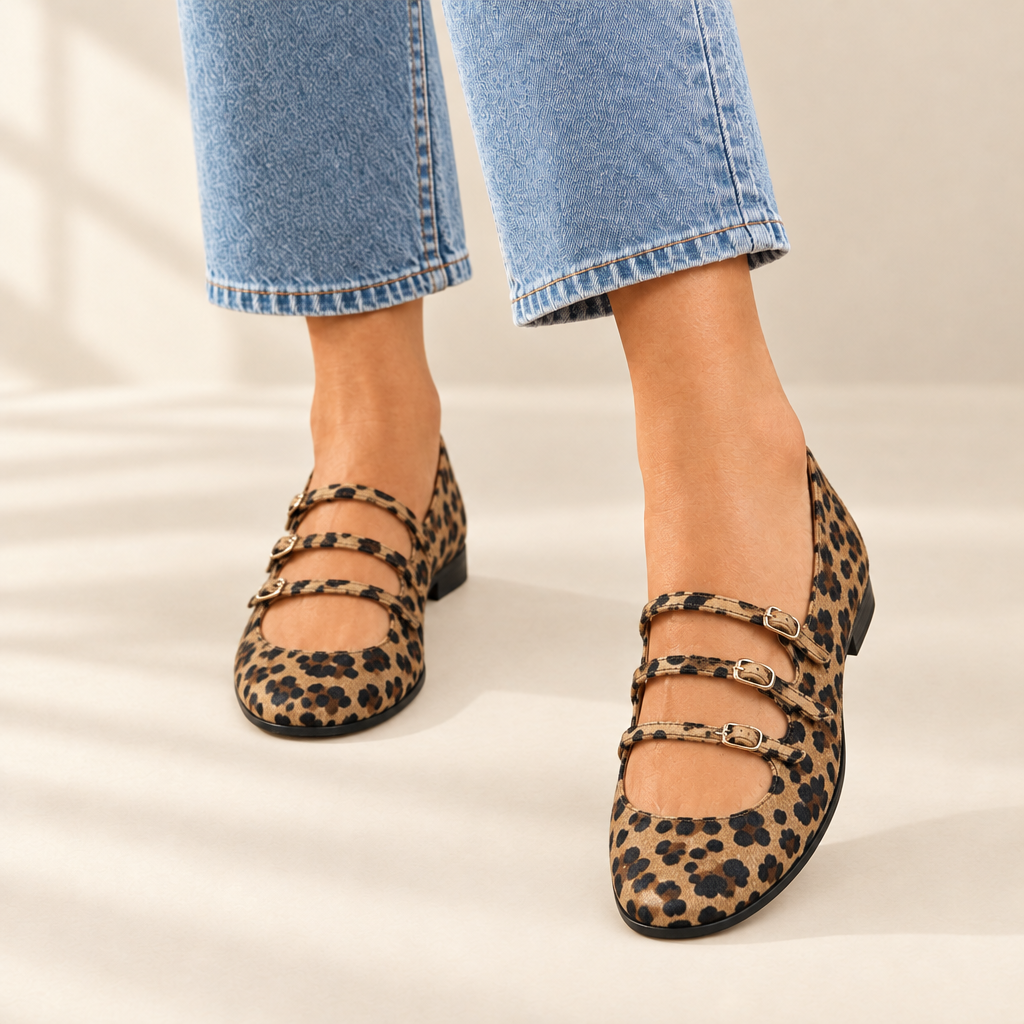 Angelie | Leopard Mary Jane Flats