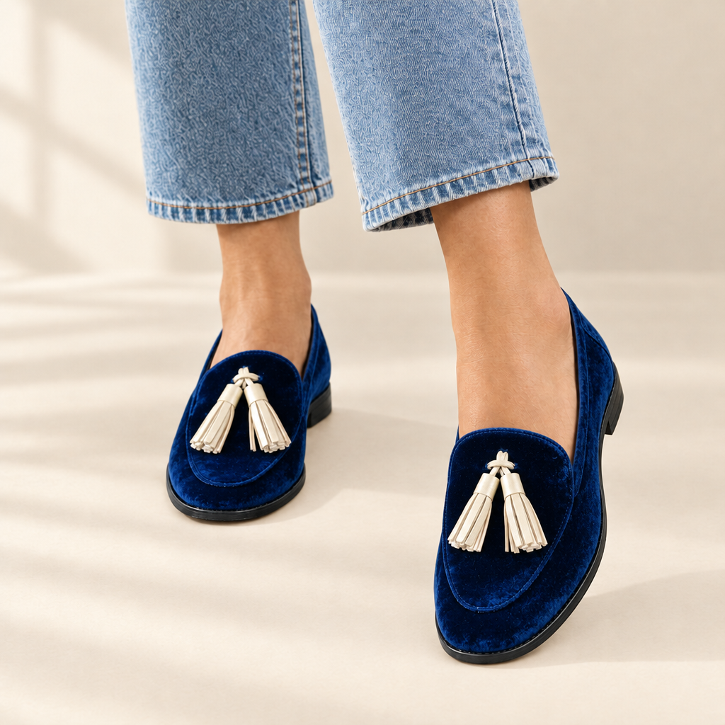 Celestia | Velvet Tassel Loafers