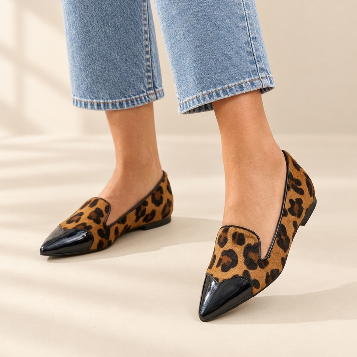 Avera | Contrast Toe Leopard Flats