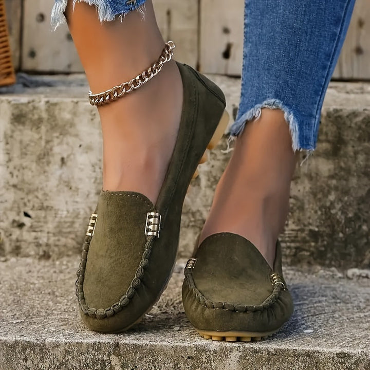 Linda | Suede Driving Loafers