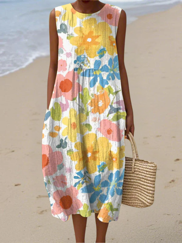 Imogen | Pastel Floral Midi Dress