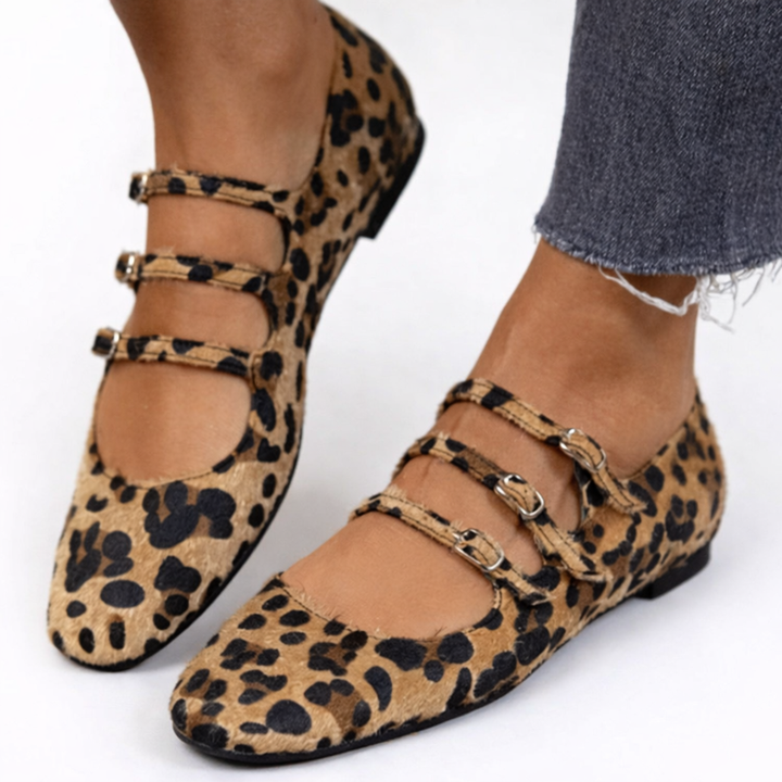 Angelie | Leopard Mary Jane Flats