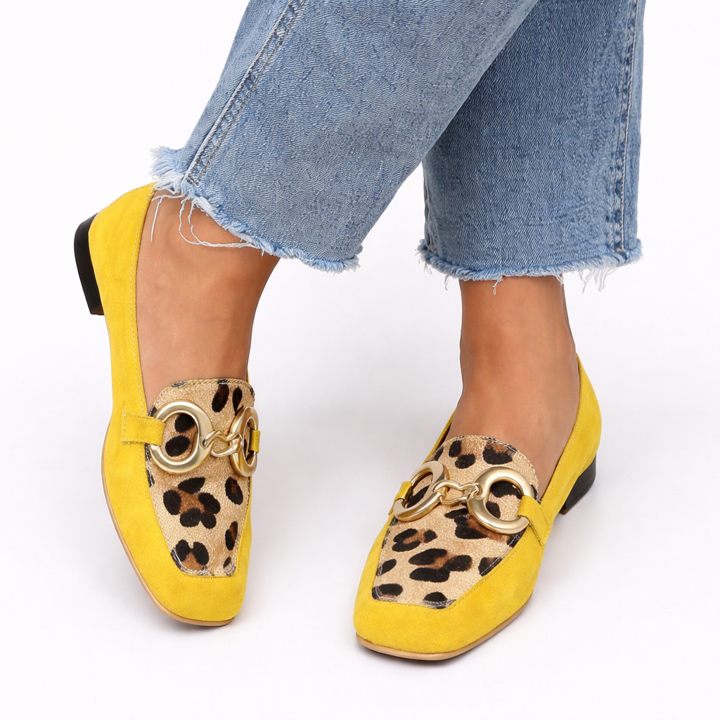 Bianca | Colour-Block Leopard Flats