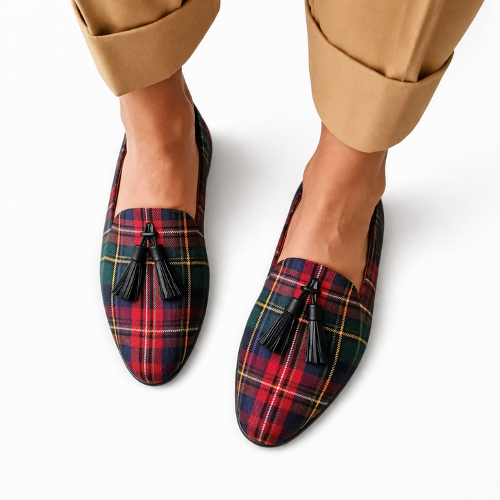Carys | Tartan Trim Loafers