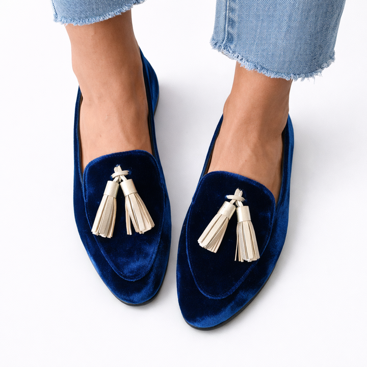Celestia | Velvet Tassel Loafers