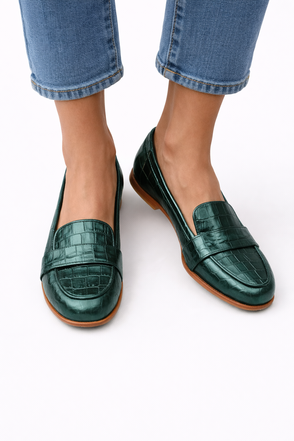 Clarisse | Teal Green Loafers