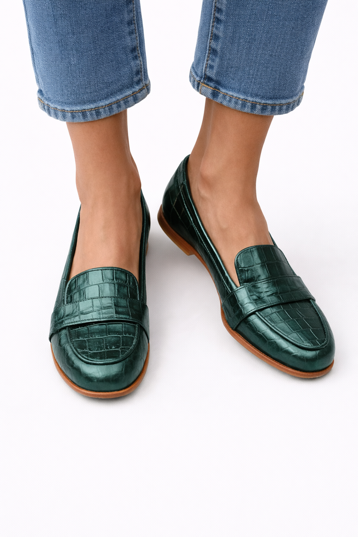 Clarisse | Teal Green Loafers