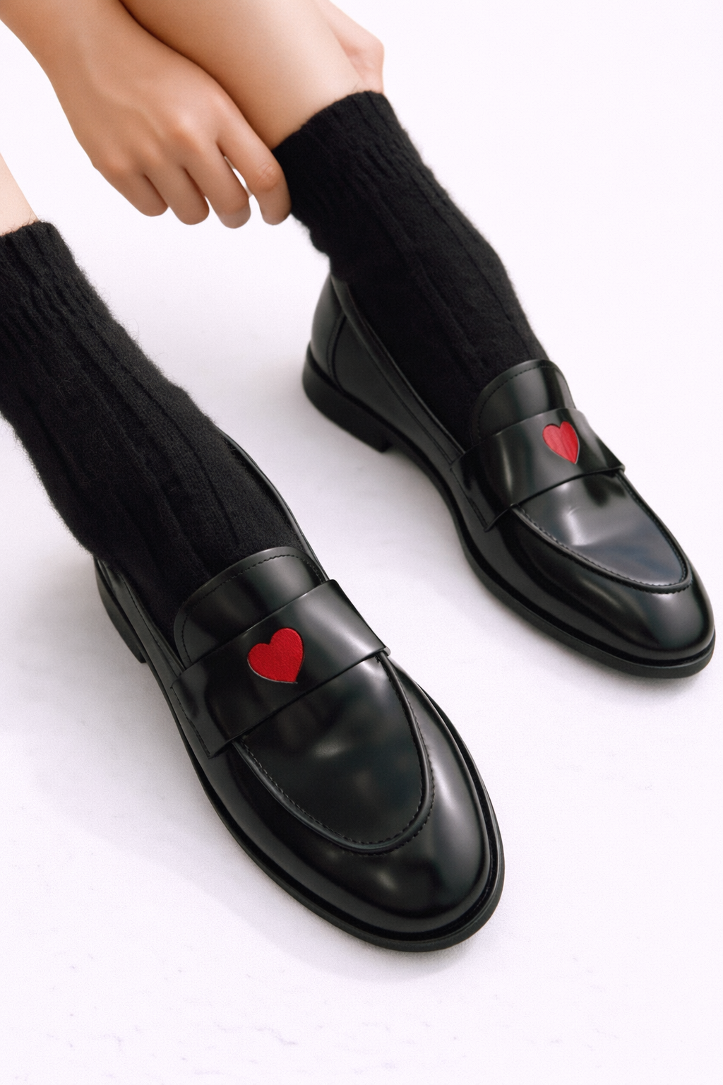 Elsie | Heart Detail Slip-On Loafers