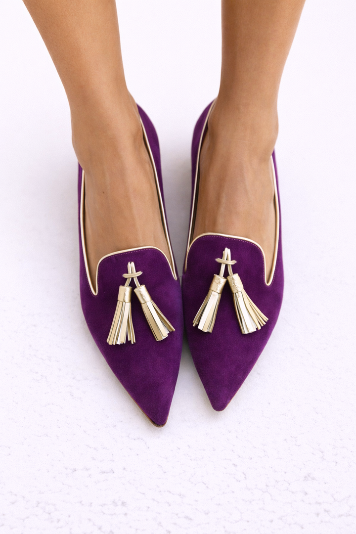 Portia | Plum Tassel Flats