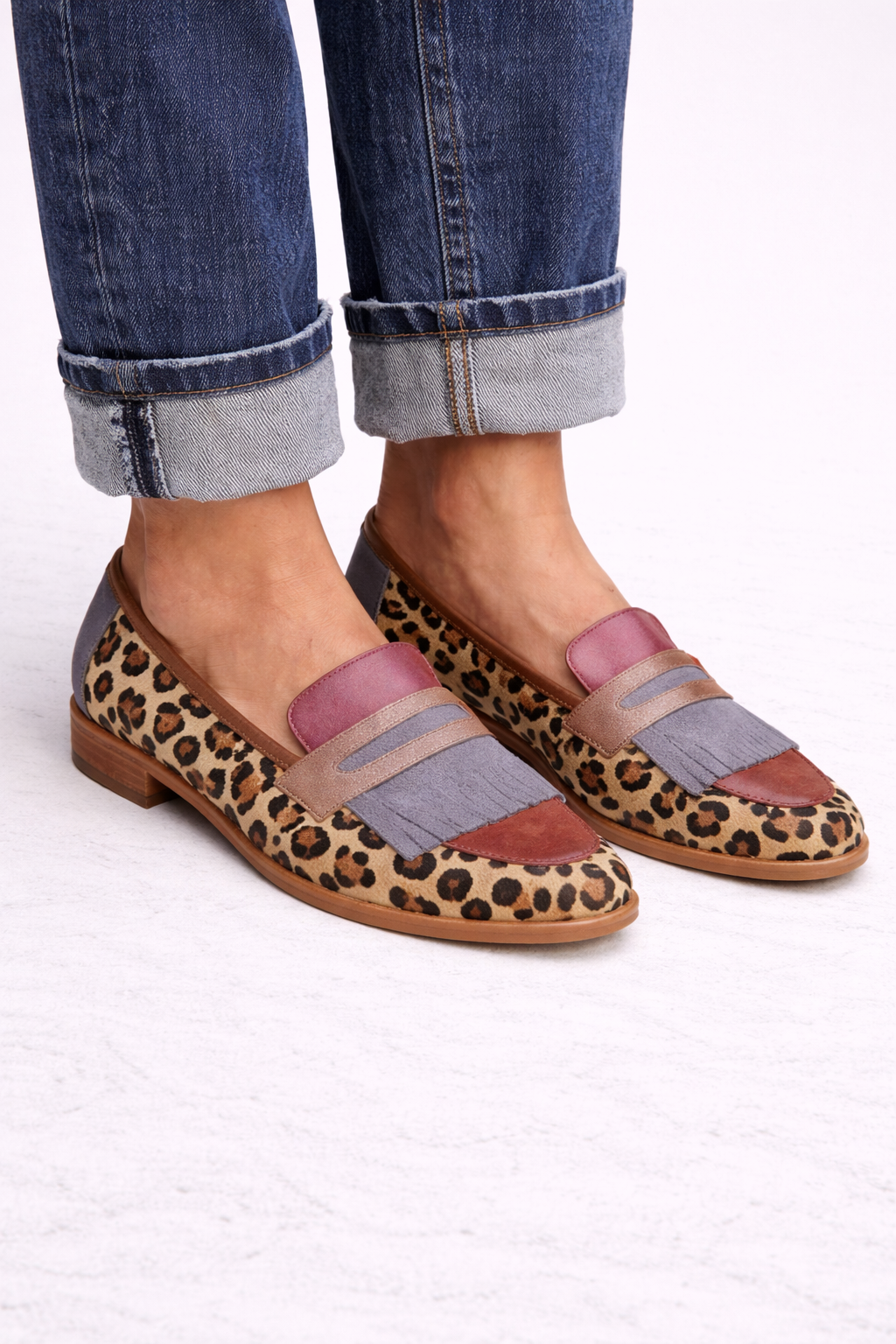Zelda | Leopard Loafers with Lilac Trim
