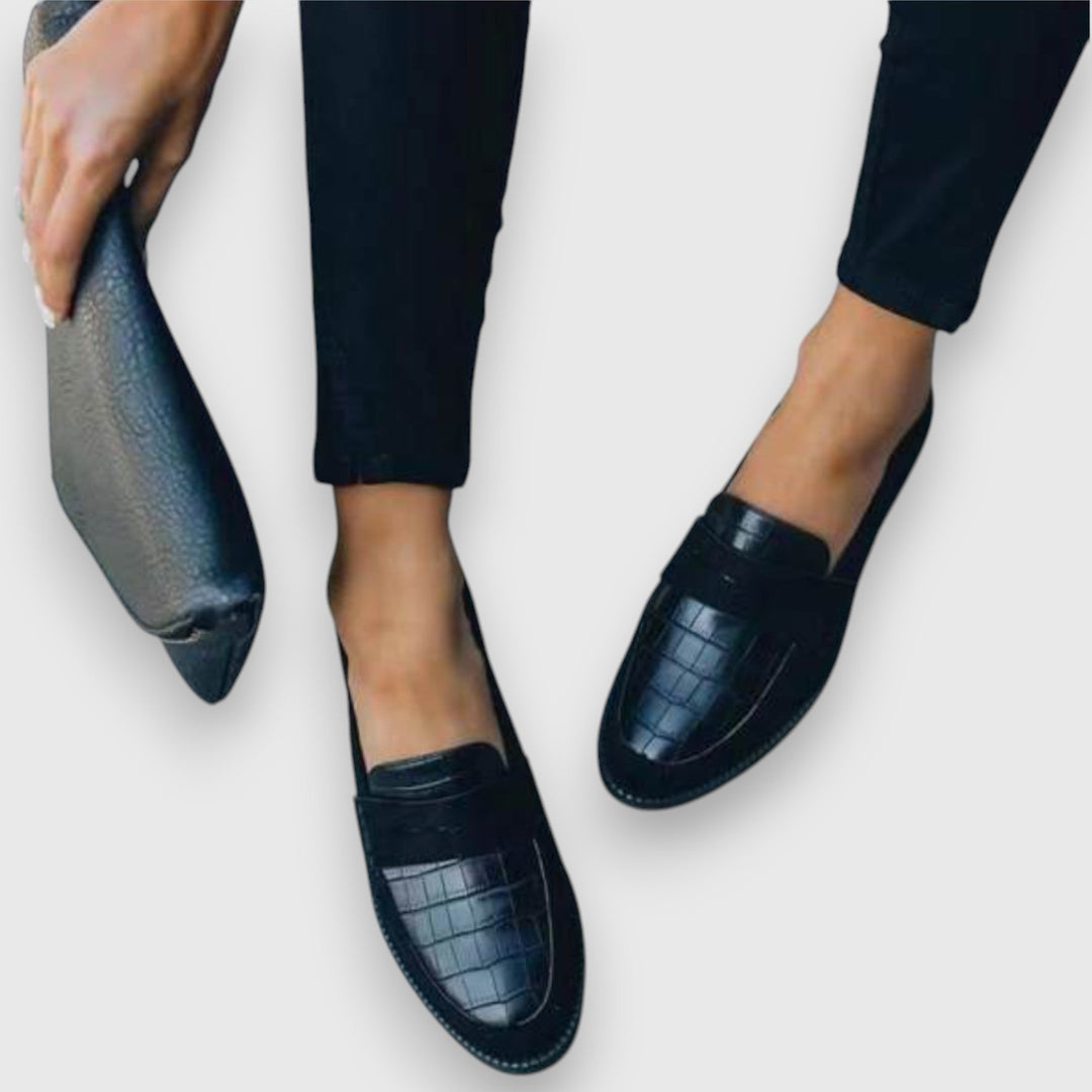 Jessie | Croc-Effect Loafers
