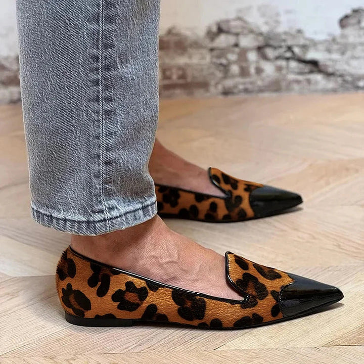 Avera | Leopard Flats with Contrast Toe