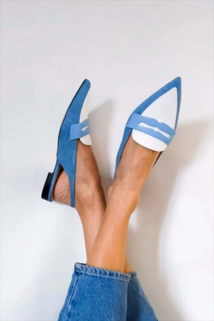 Leanne | Blue Slingback Flats