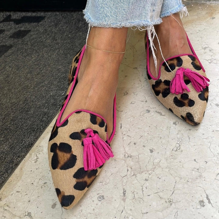 Alyssa | Leopard Print Tassel Flats