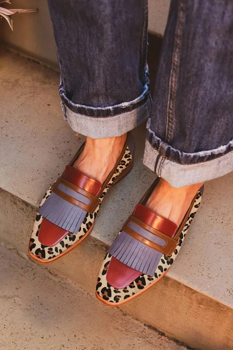 Zelda | Leopard Loafers with Lilac Trim