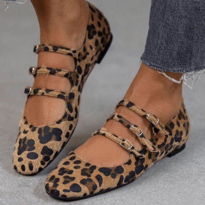 Angelie | Leopard Mary Jane Flats