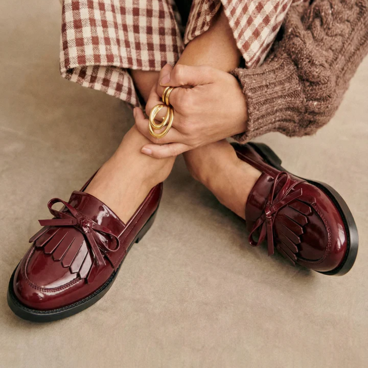 Cordelia | Patent Fringe Loafers