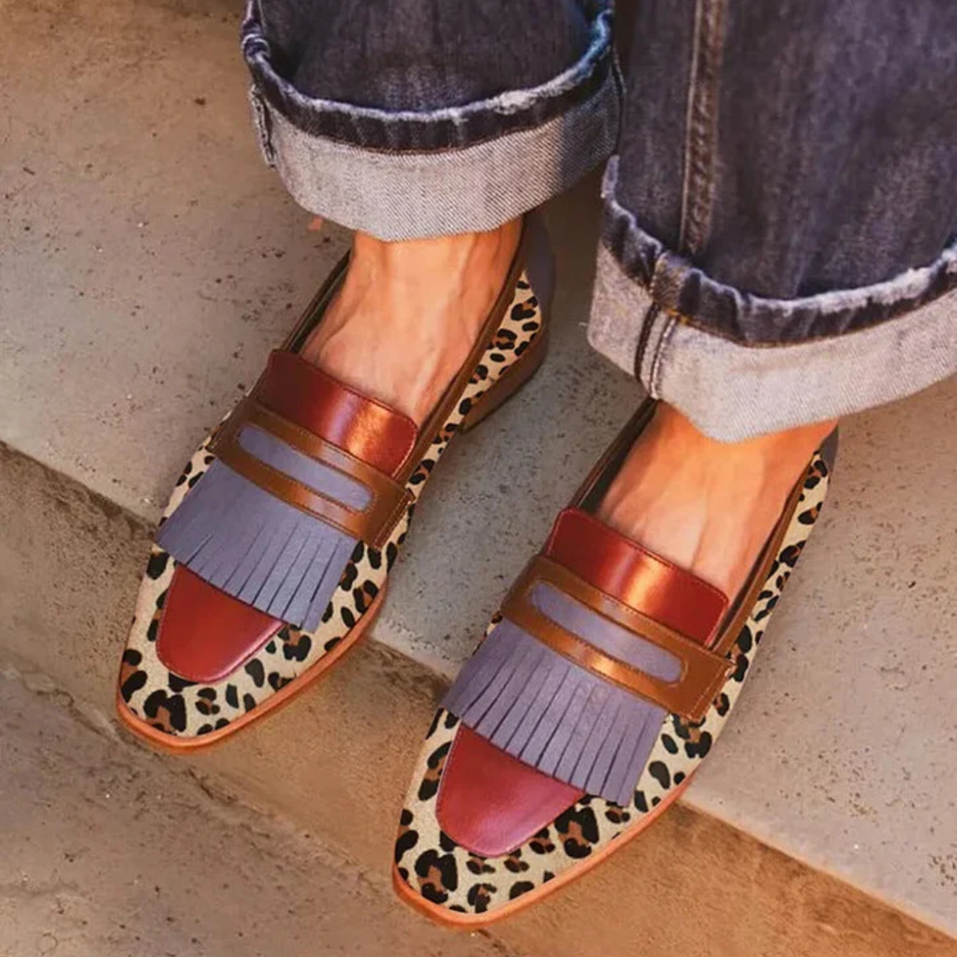 Zelda | Leopard Loafers with Lilac Trim
