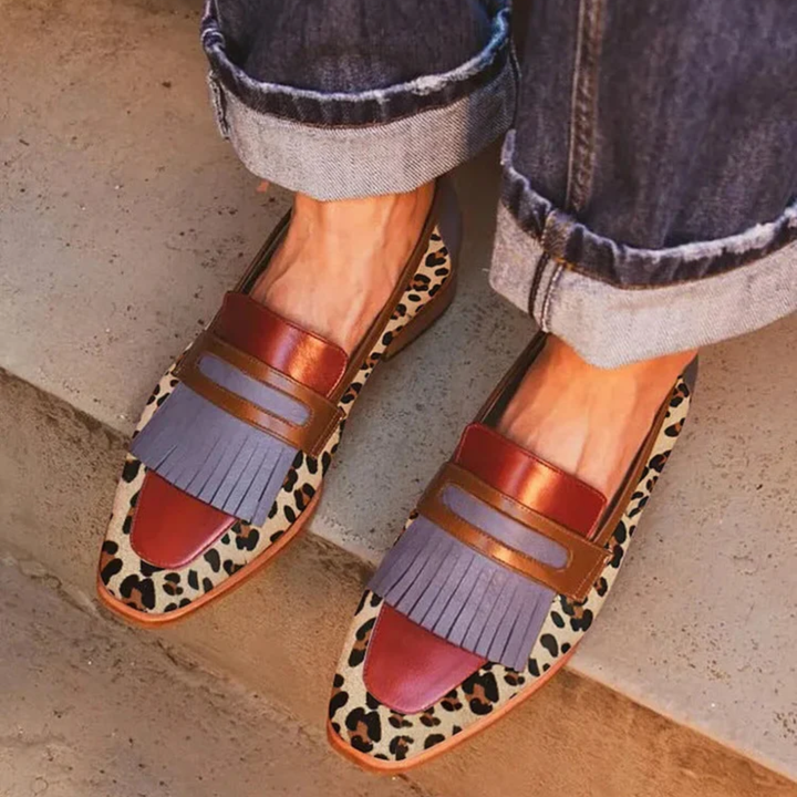 Zelda | Leopard Loafers with Lilac Trim