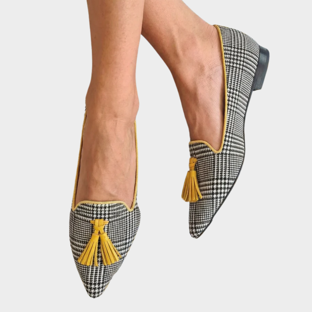 Odessie | Houndstooth Tassel Flats