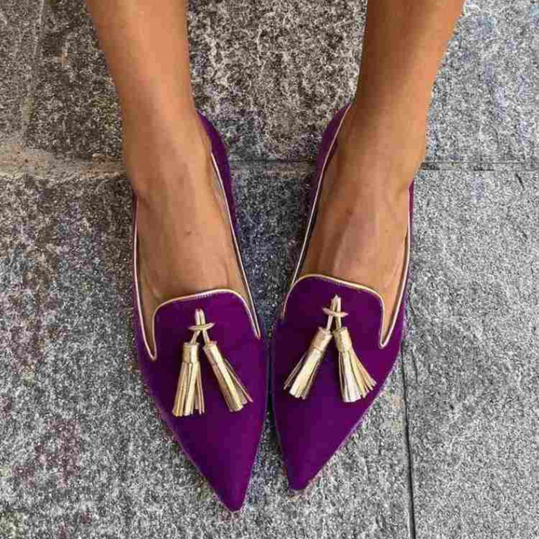 Portia | Plum Tassel Flats