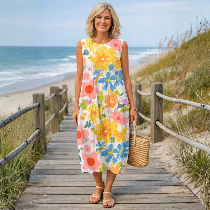 Imogen | Pastel Floral Midi Dress
