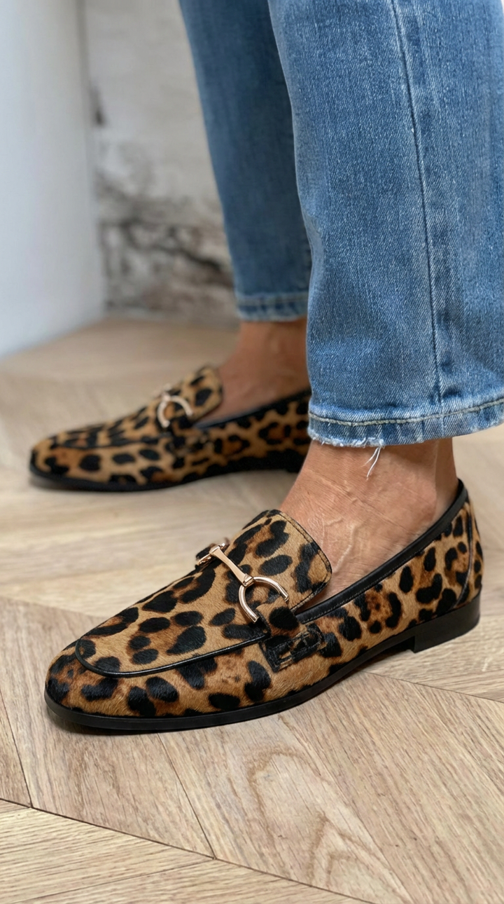 Adrianna | Leopard Snaffle Loafers