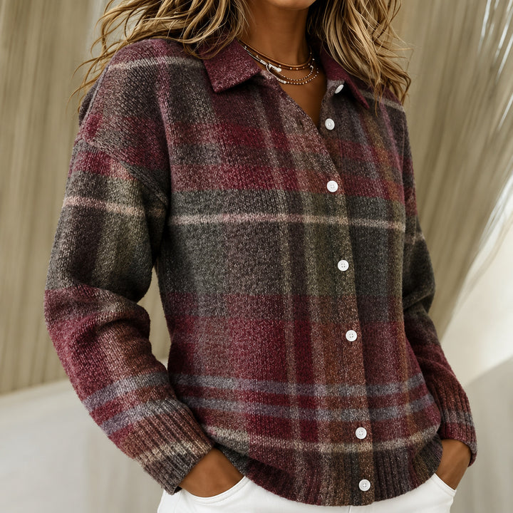 Eleanor | Classic Checked knitted jacket