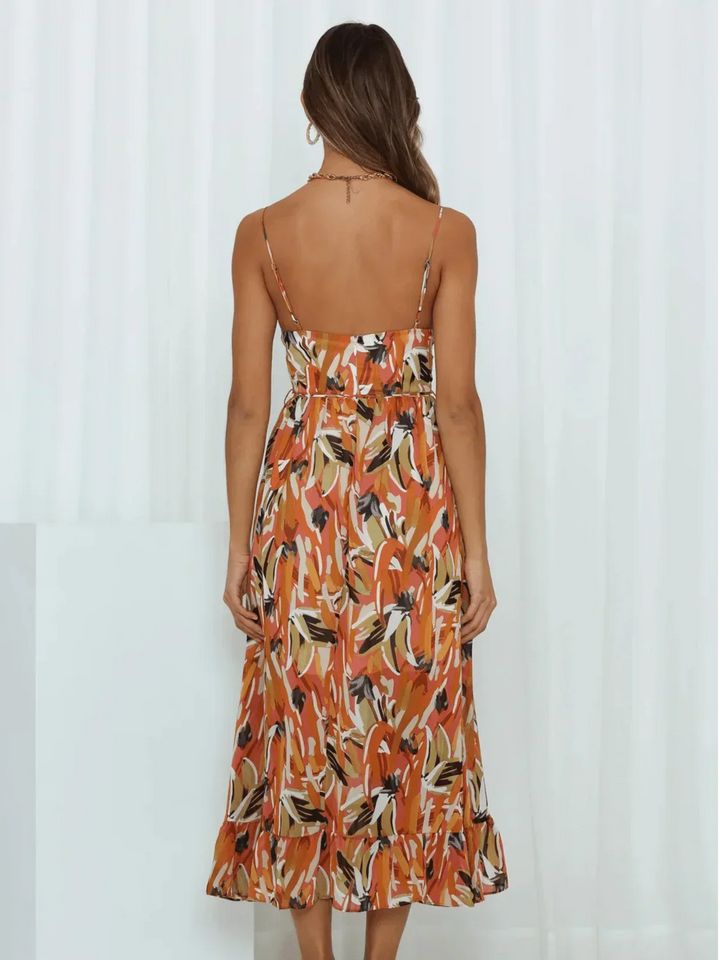 Chiara | Midi Dress in Painterly Colour